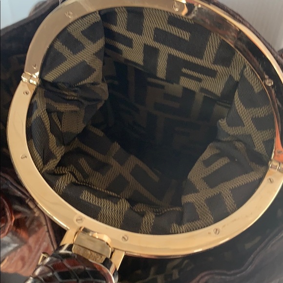 Fendi brown multicolour nappa leather - Picture 6 of 7